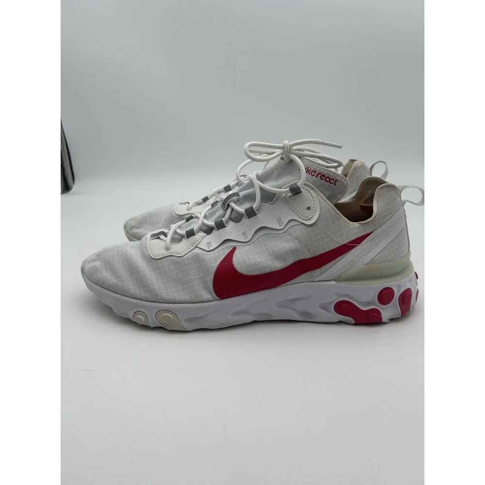 Nike React Element 55 Shoes Mens Size 14 White Red Running Sneakers BQ6167-102